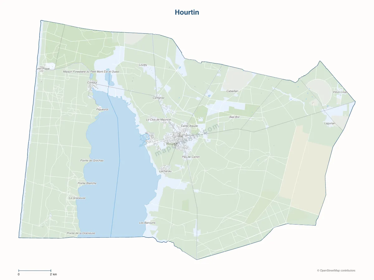 Carte de Hourtin à personnaliser