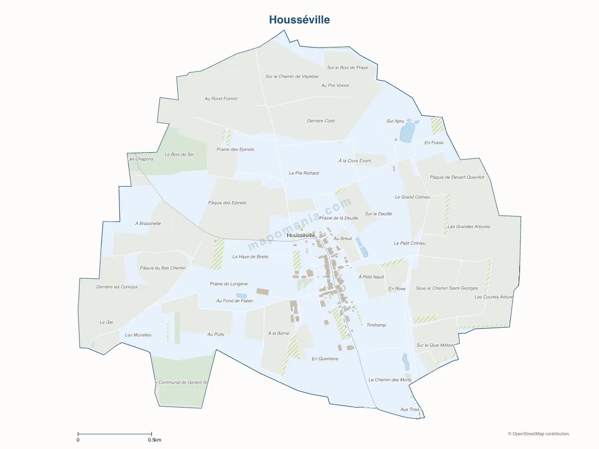 Carte de Housséville à personnaliser