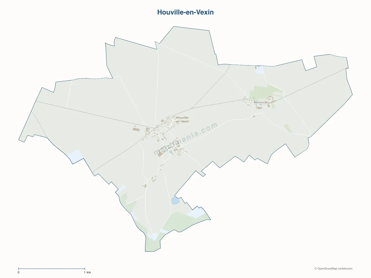 Carte de Houville-en-Vexin à personnaliser