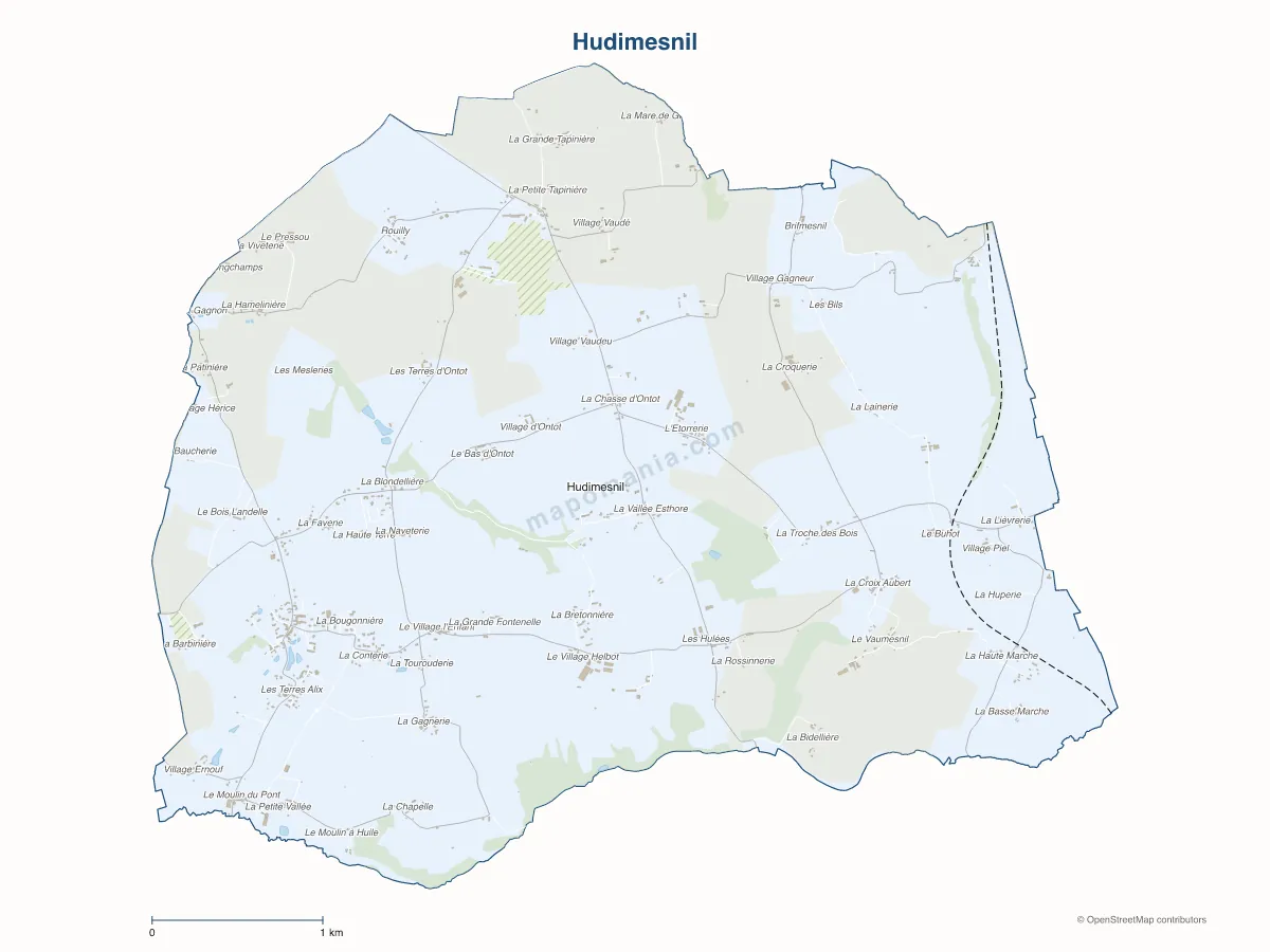 Carte de Hudimesnil à personnaliser