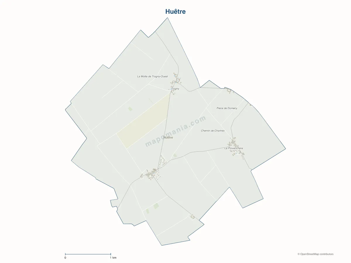 Carte de Huêtre à personnaliser