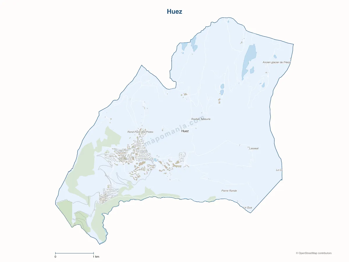 Carte de Huez à personnaliser