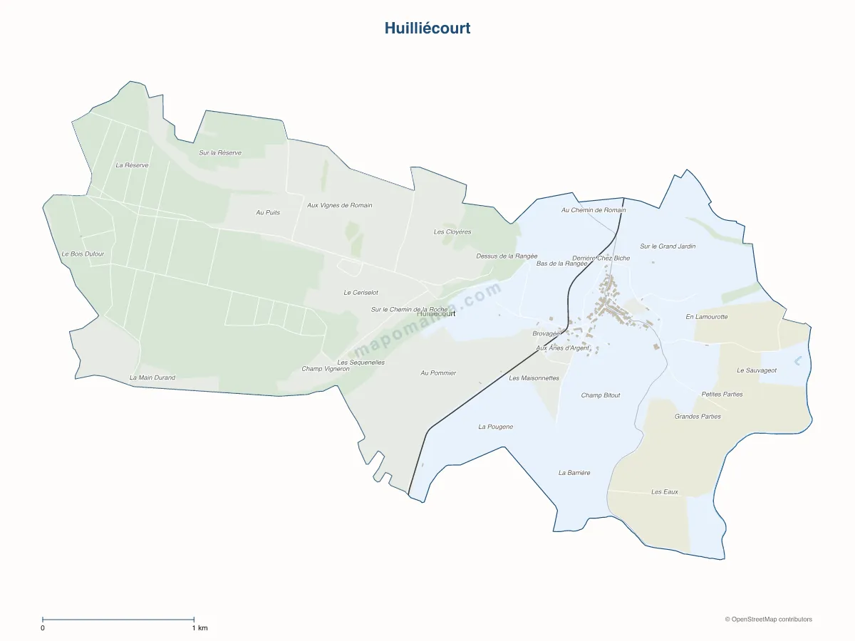 Carte de Huilliécourt à personnaliser
