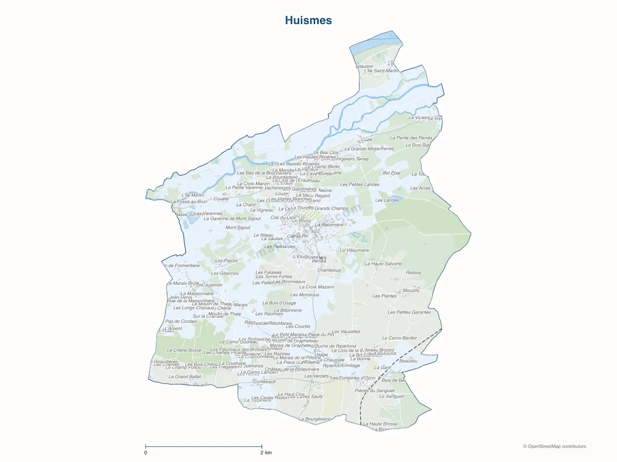 Carte de Huismes à personnaliser