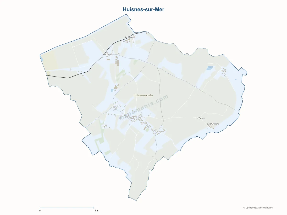 Carte de Huisnes-sur-Mer à personnaliser