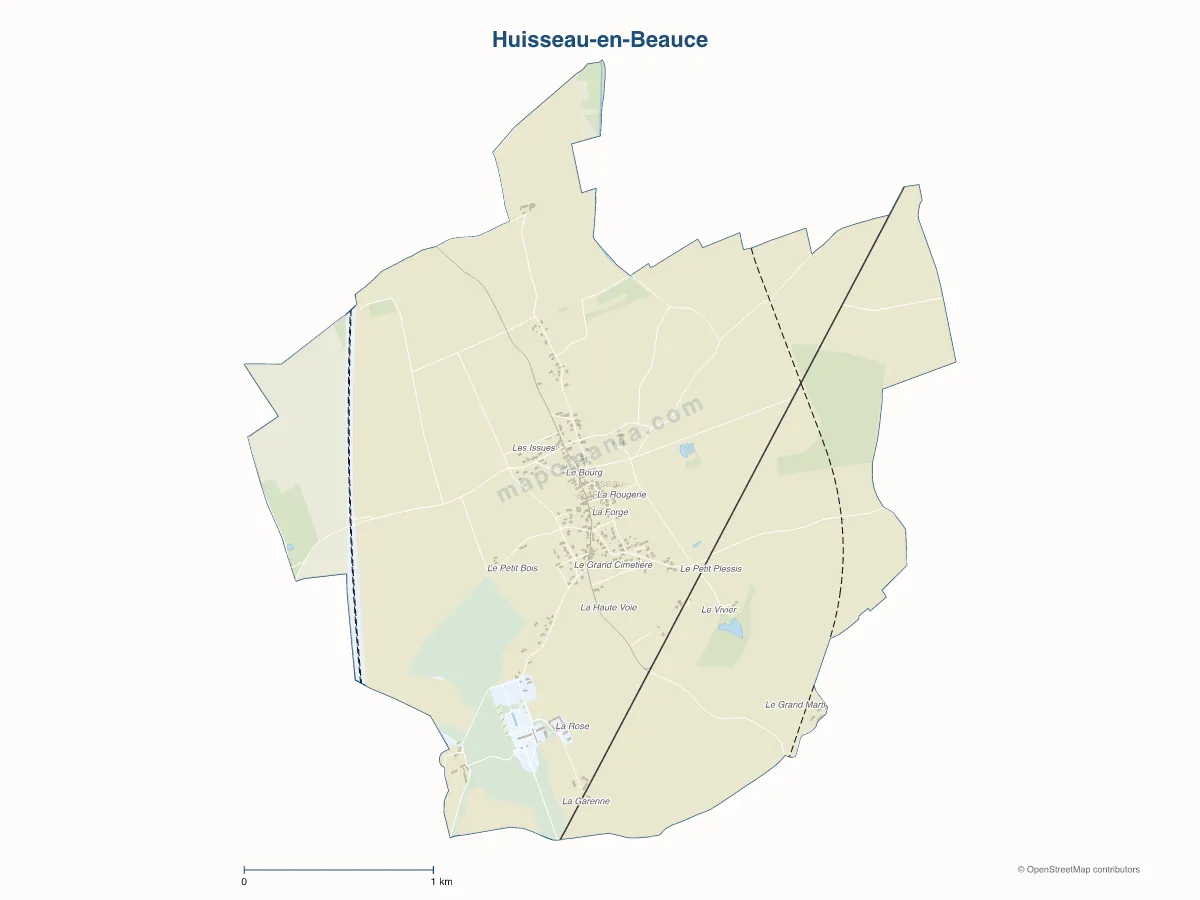 Carte de Huisseau-en-Beauce à personnaliser