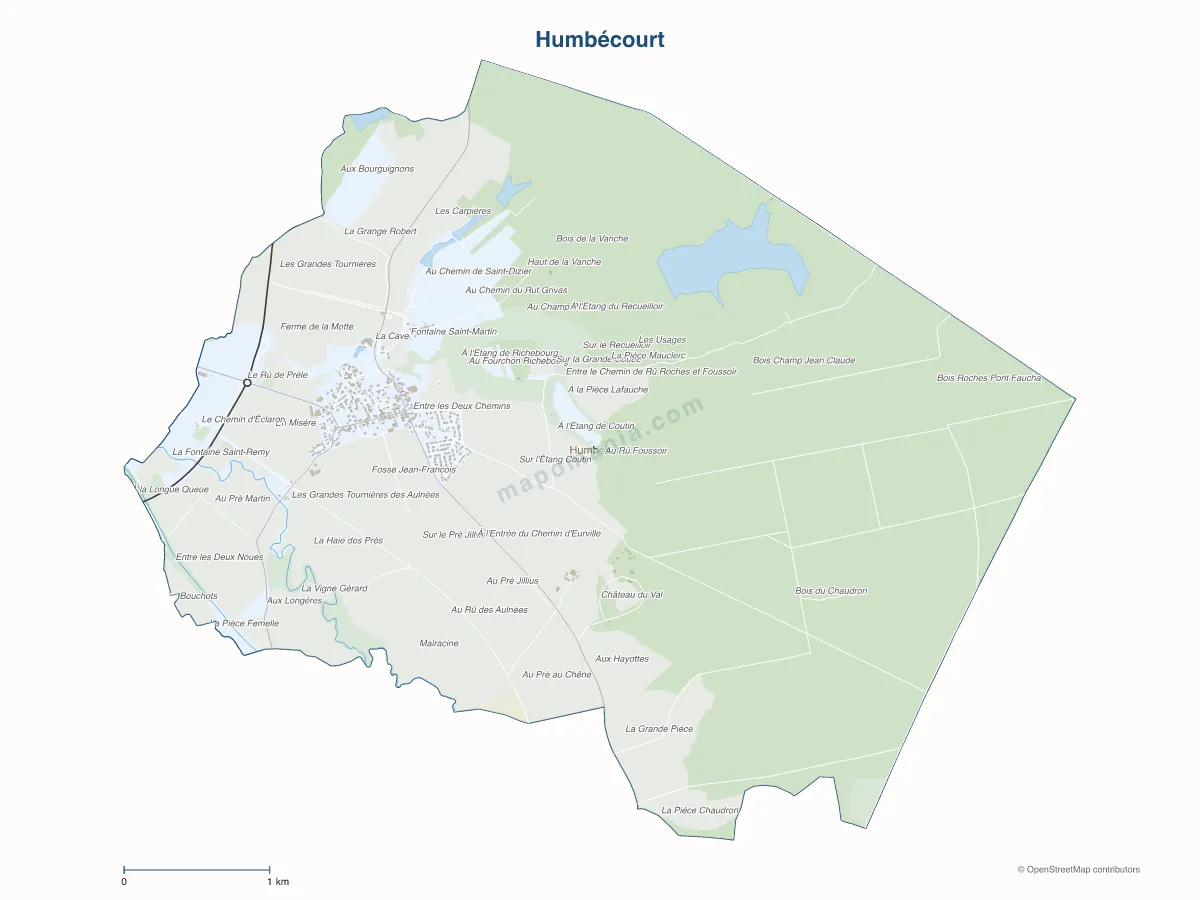 Carte de Humbécourt à personnaliser