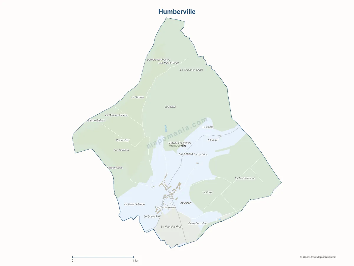 Carte de Humberville à personnaliser