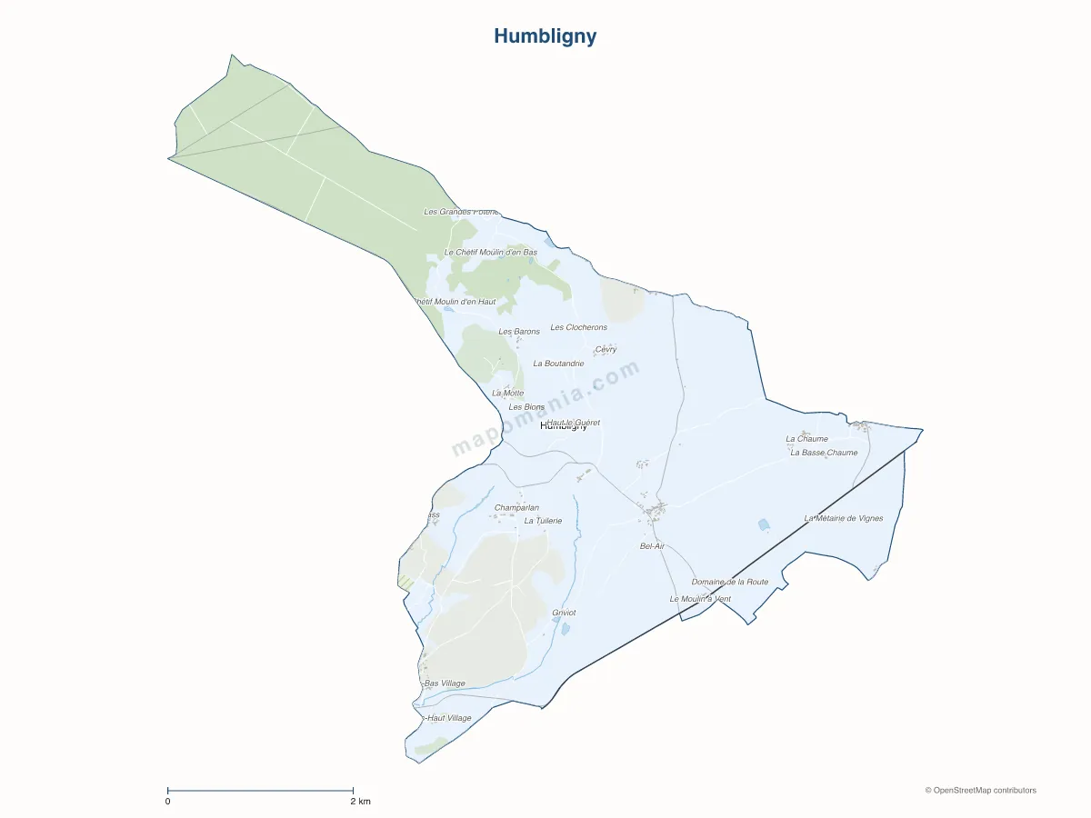 Carte de Humbligny à personnaliser