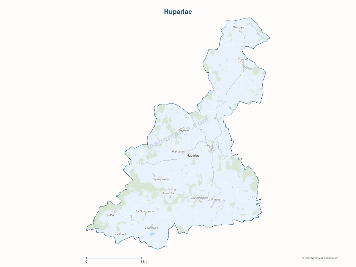 Carte de Huparlac à personnaliser