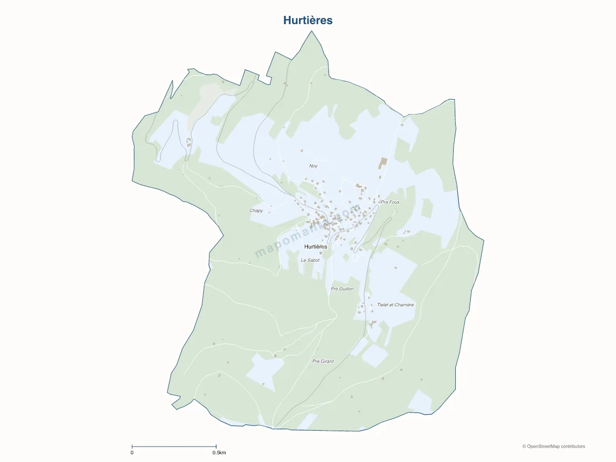 Carte de Hurtières à personnaliser