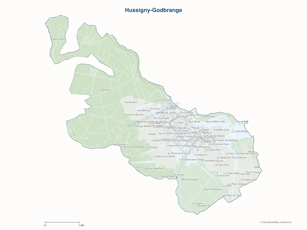 Carte de Hussigny-Godbrange à personnaliser