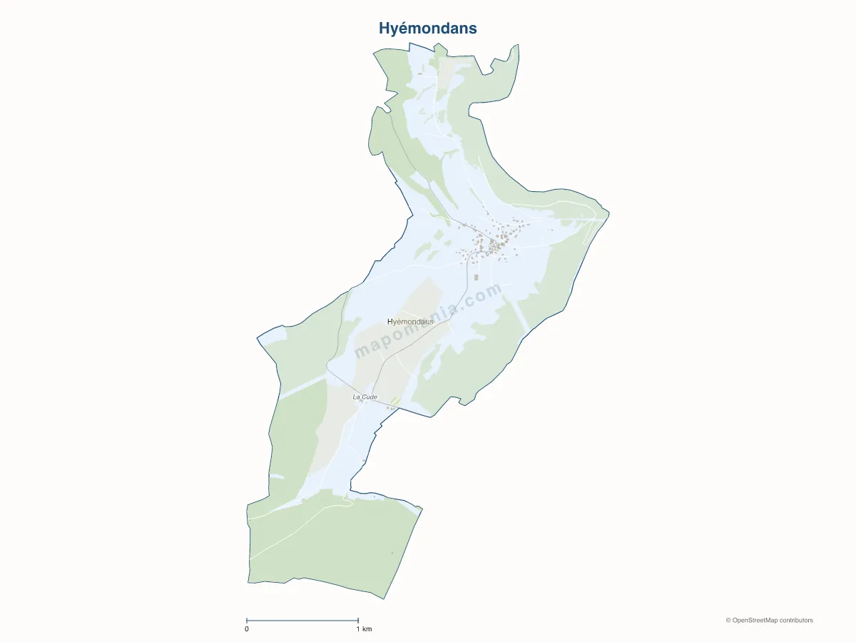 Carte de Hyémondans à personnaliser