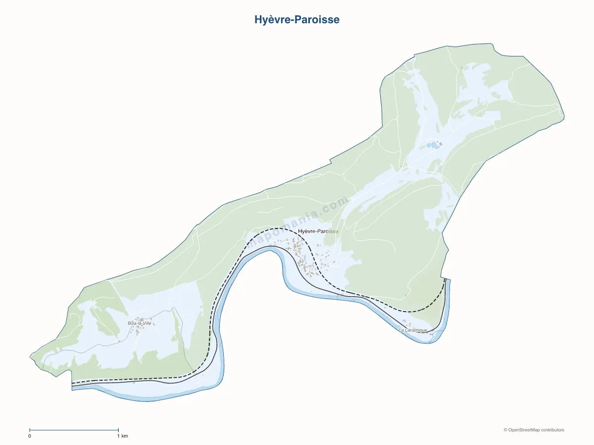Carte de Hyèvre-Paroisse à personnaliser