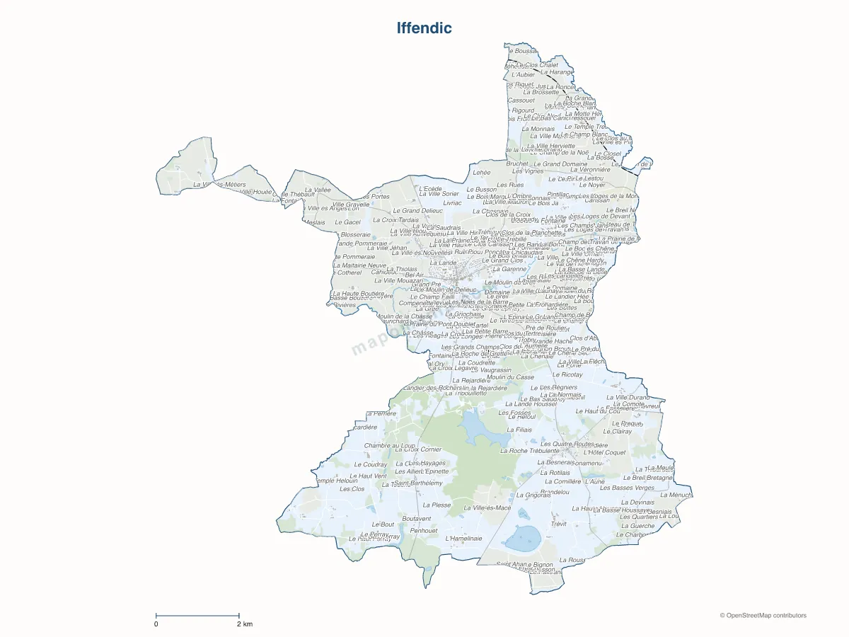 Carte de Iffendic à personnaliser