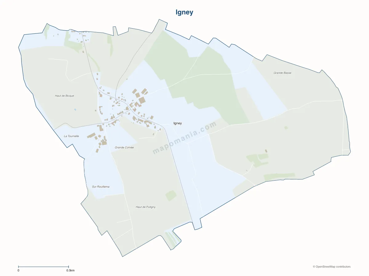 Carte de Igney à personnaliser