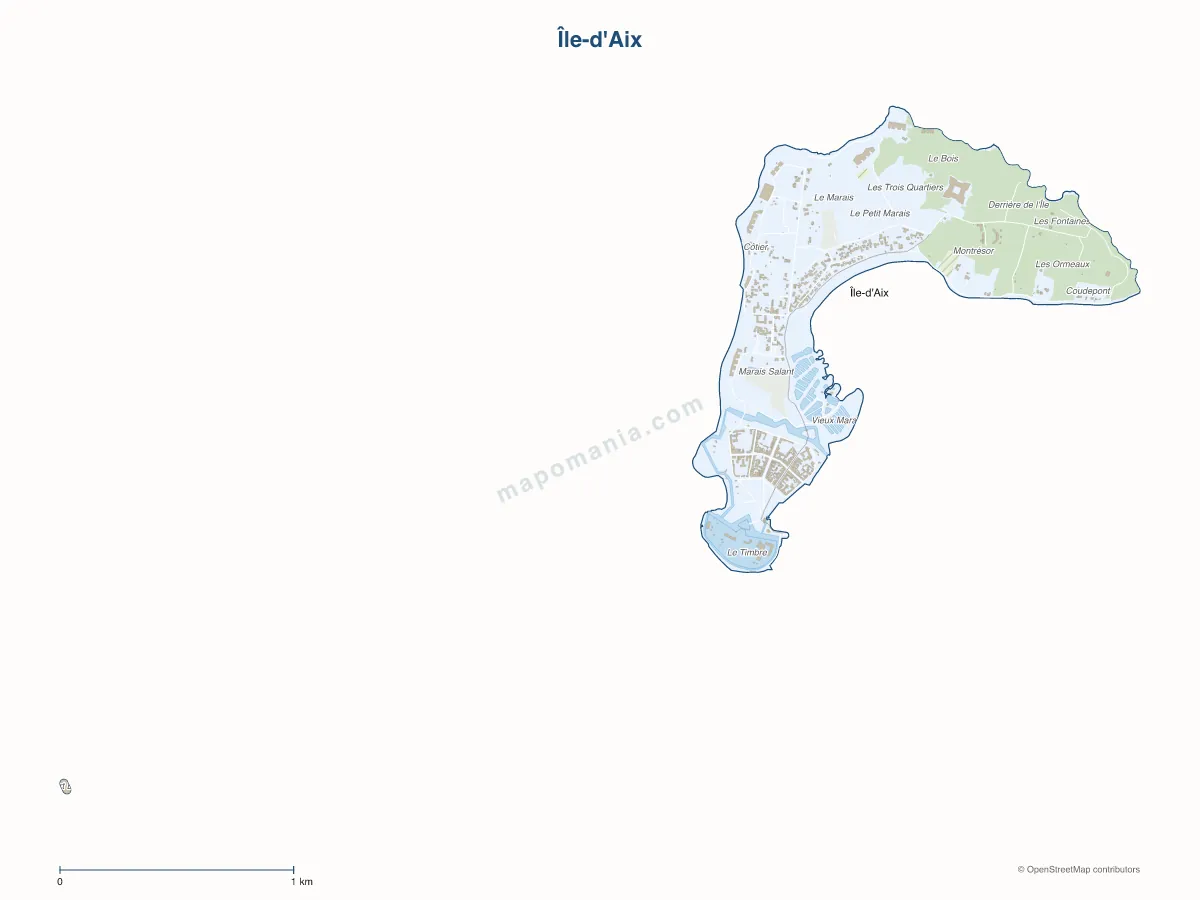 Carte de Île-d'Aix à personnaliser