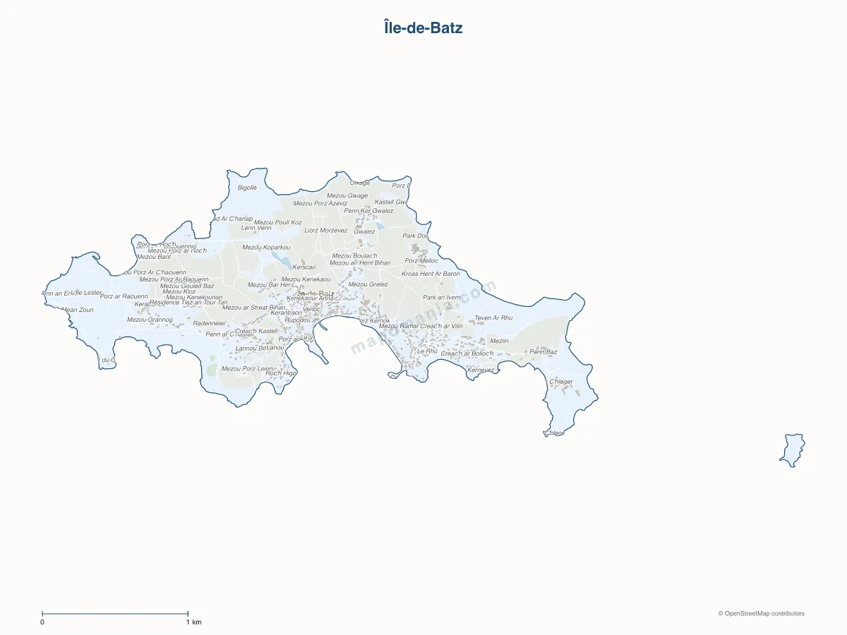 Carte de Île-de-Batz à personnaliser