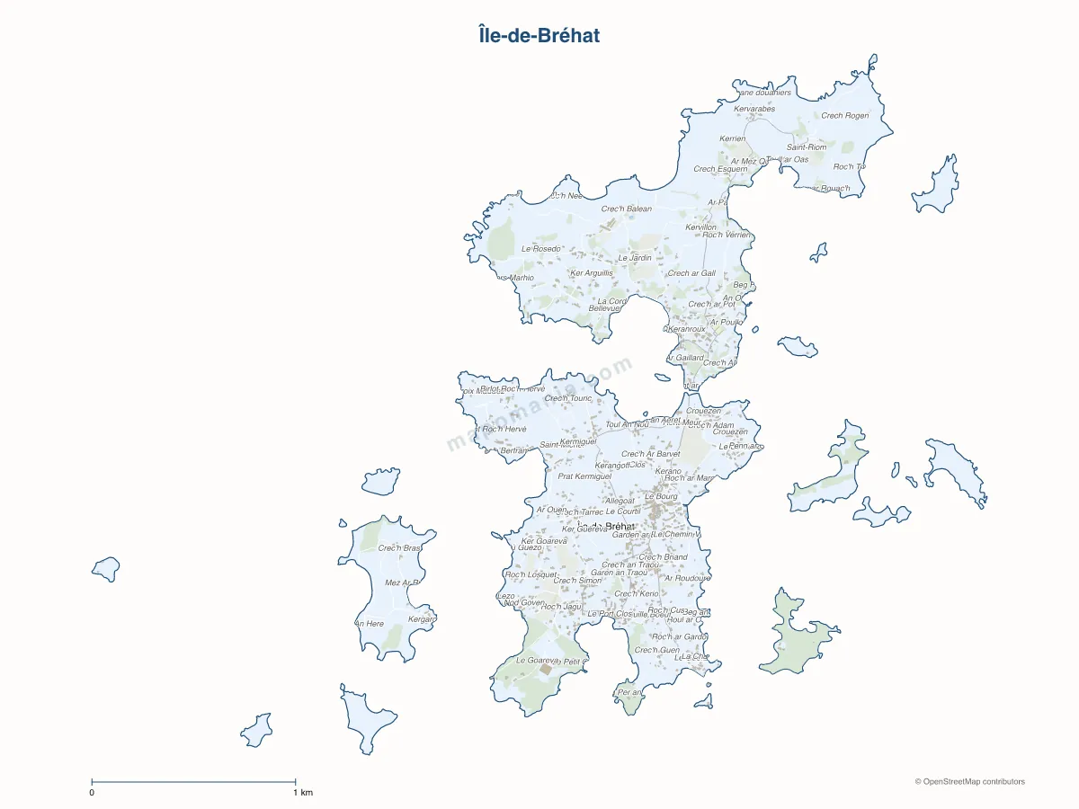 Carte de Île-de-Bréhat à personnaliser