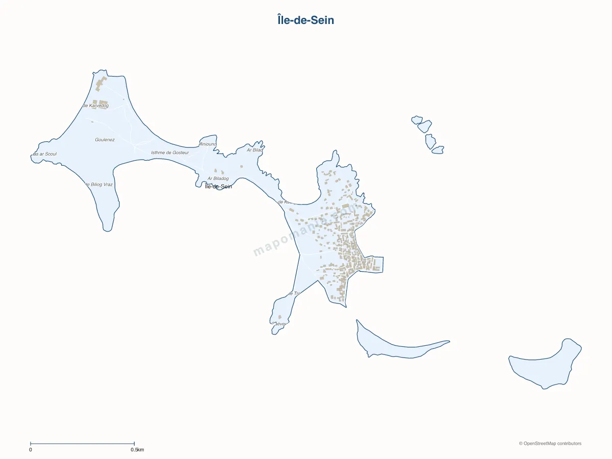Carte de Île-de-Sein à personnaliser