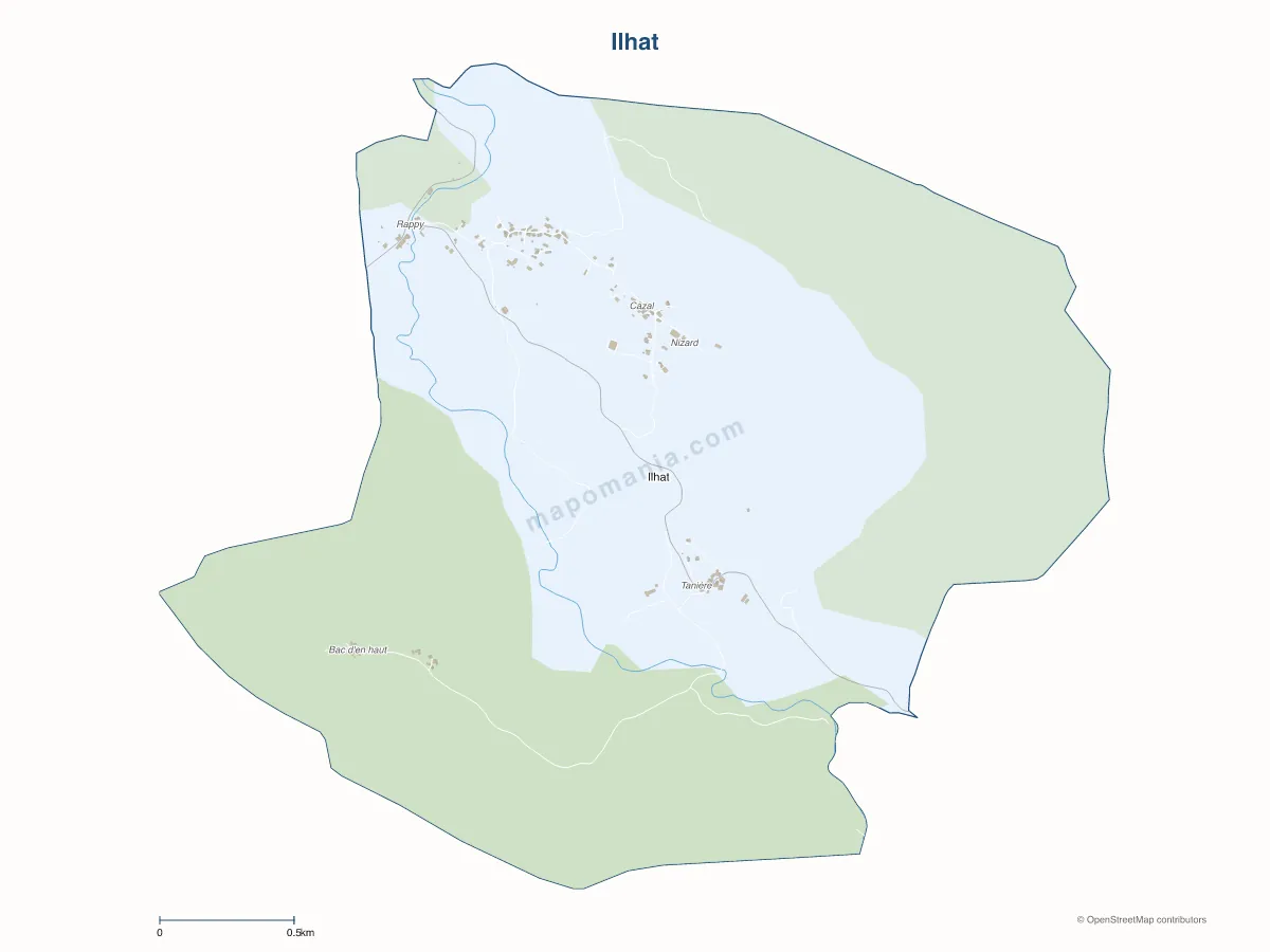 Carte de Ilhat à personnaliser
