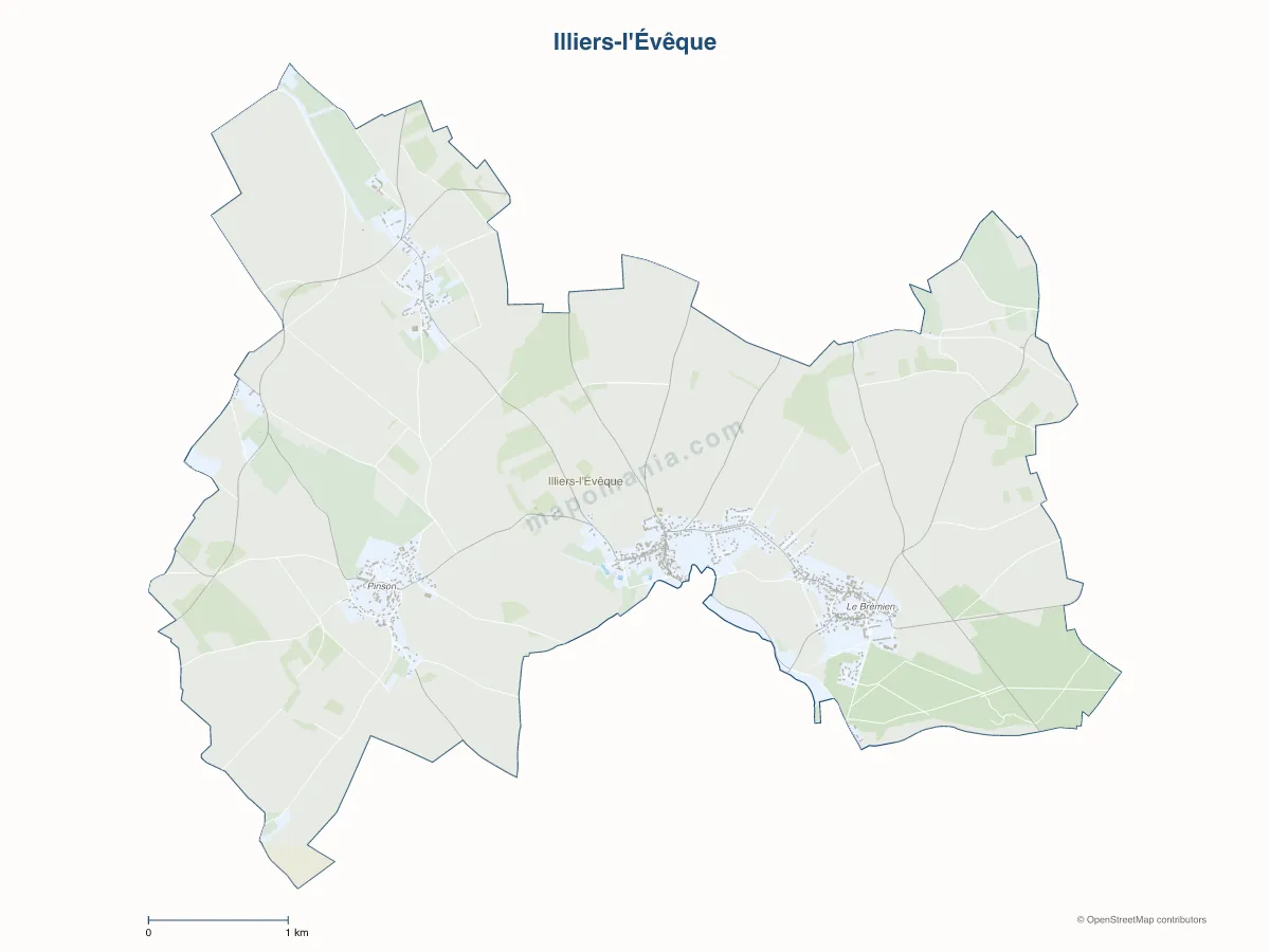 Carte de Illiers-l'Évêque à personnaliser