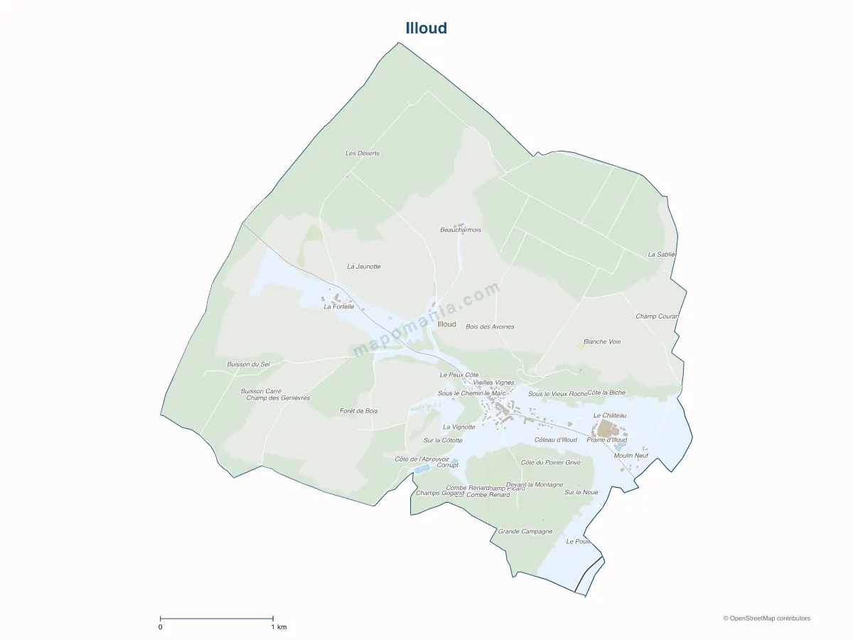 Carte de Illoud à personnaliser