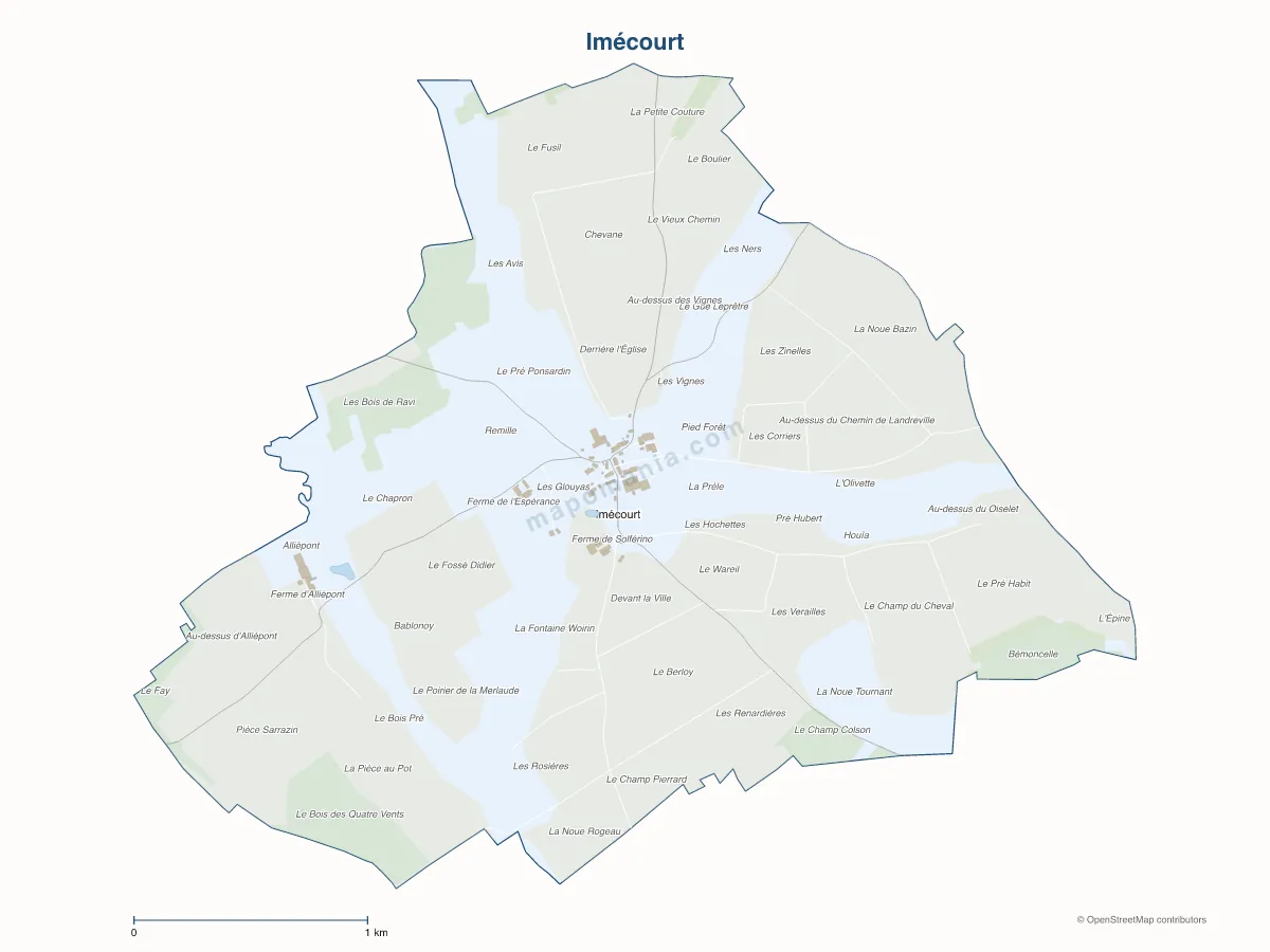 Carte de Imécourt à personnaliser