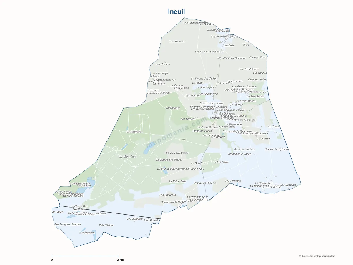 Carte de Ineuil à personnaliser