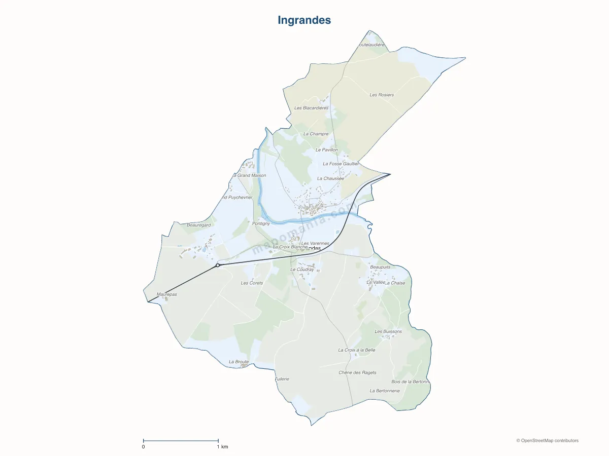 Carte de Ingrandes à personnaliser