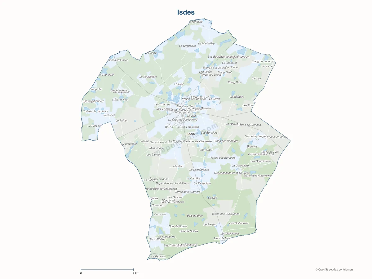 Carte de Isdes à personnaliser