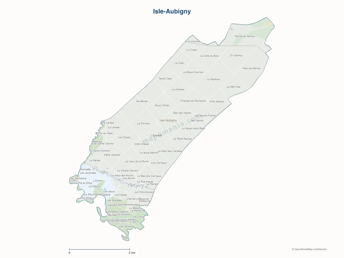 Carte de Isle-Aubigny à personnaliser