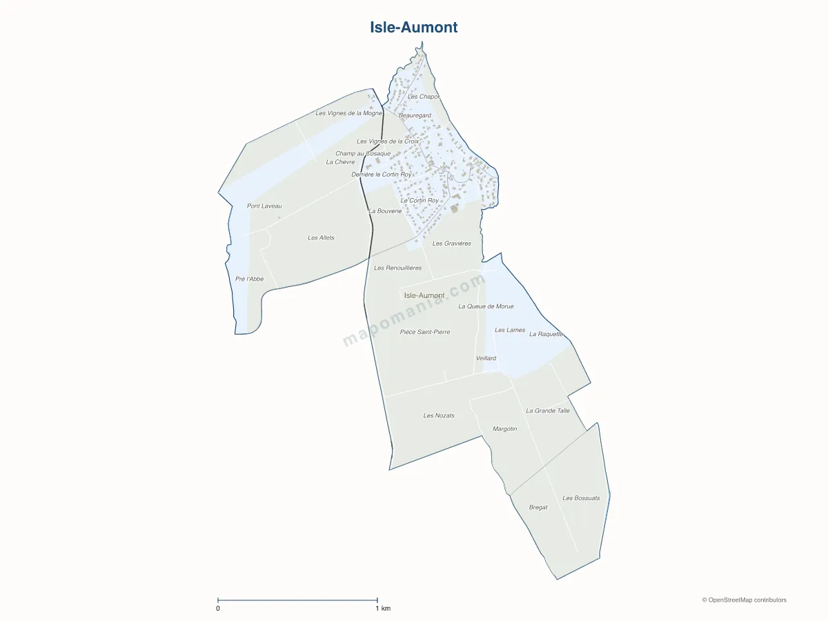 Carte de Isle-Aumont à personnaliser