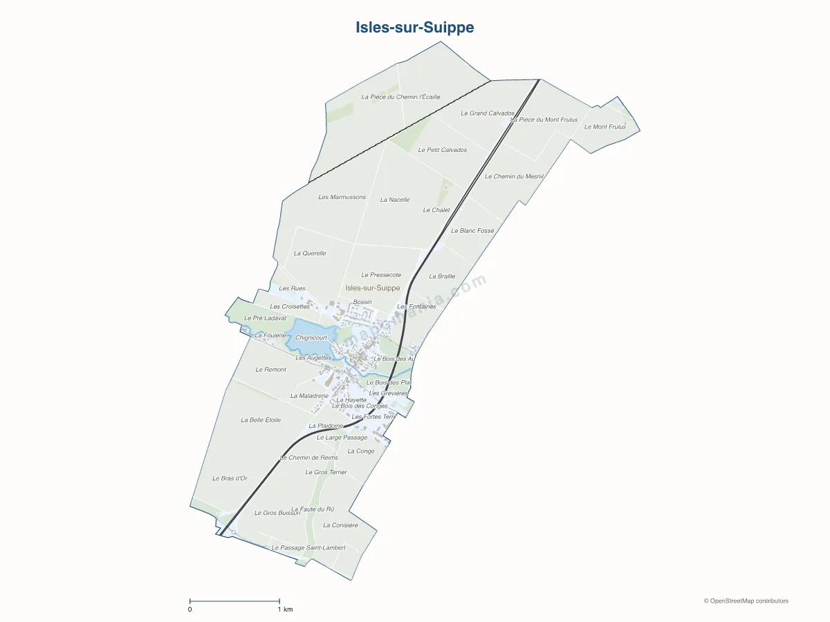 Carte de Isles-sur-Suippe à personnaliser