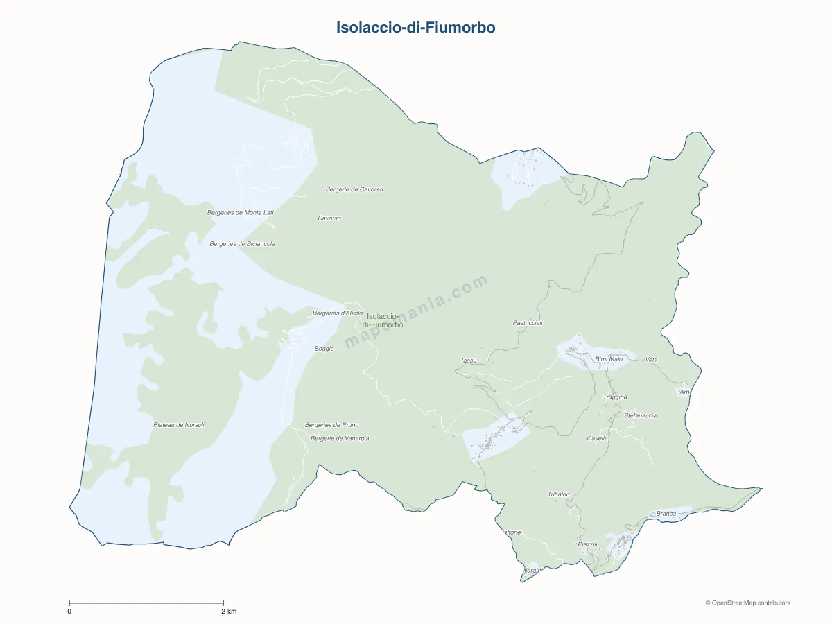 Carte de Isolaccio-di-Fiumorbo à personnaliser