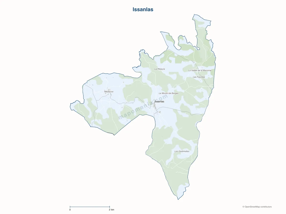 Carte de Issanlas à personnaliser