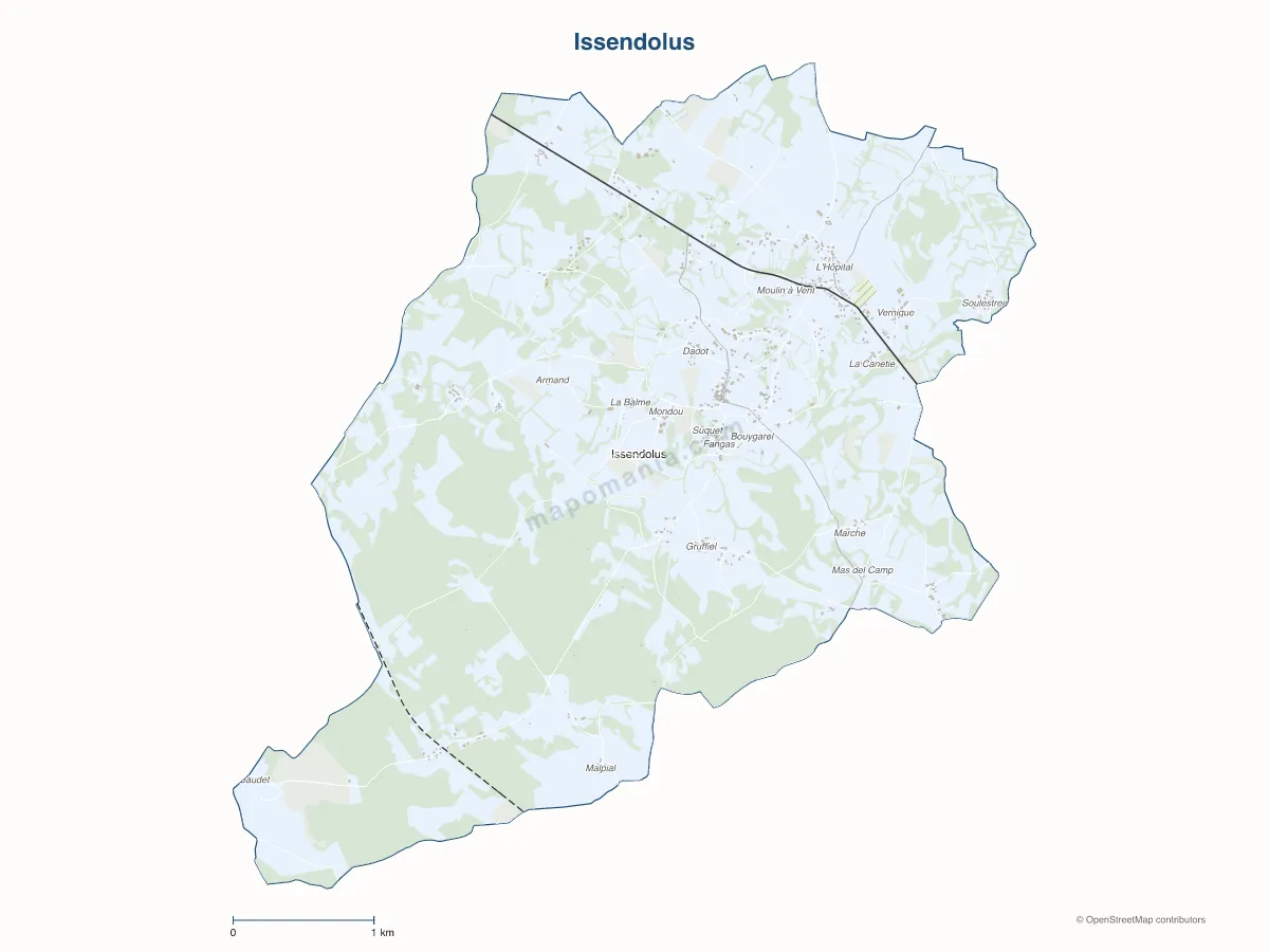 Carte de Issendolus à personnaliser