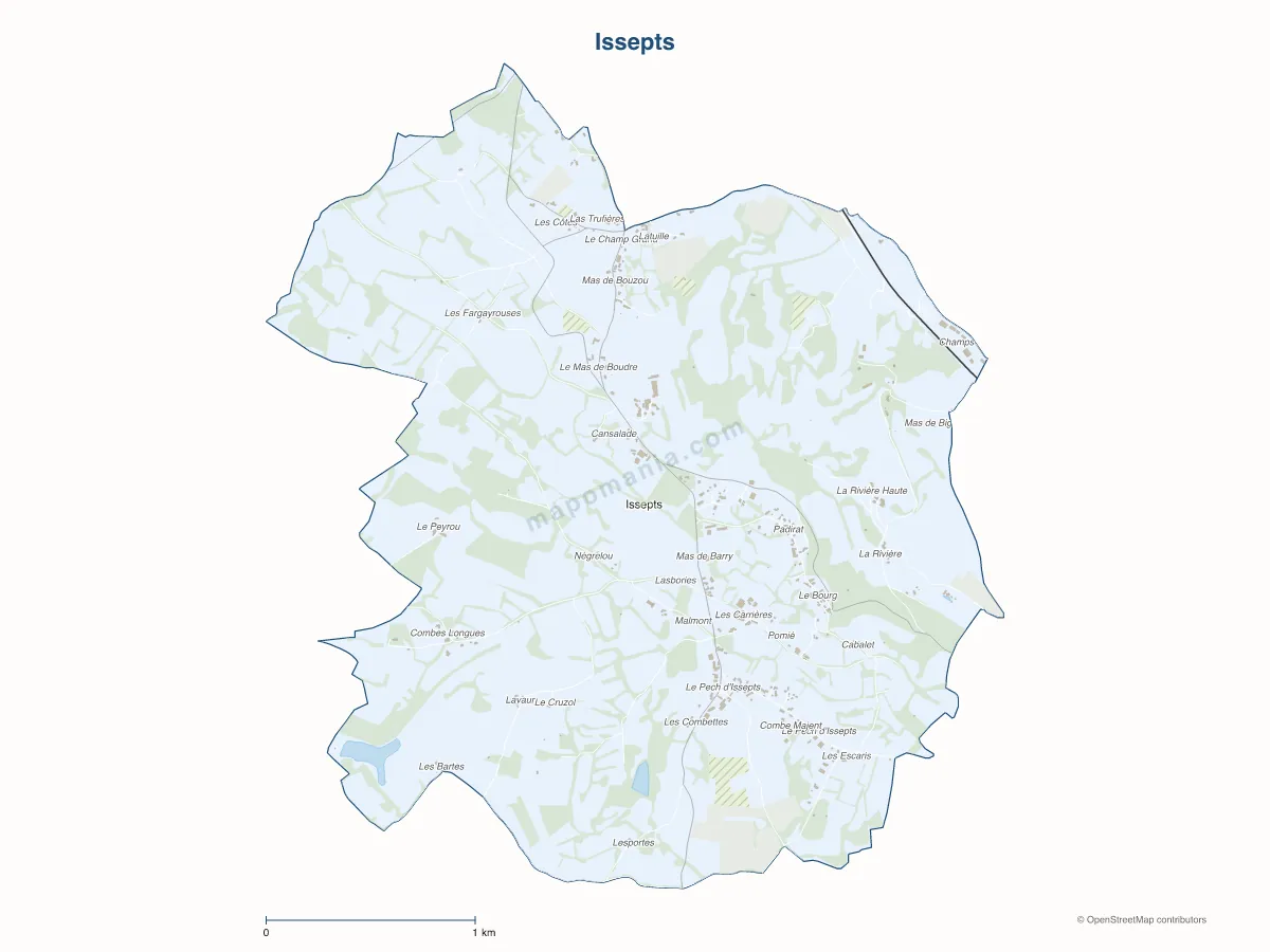 Carte de Issepts à personnaliser