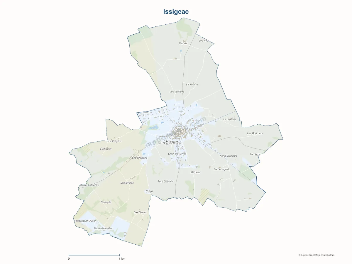 Carte de Issigeac à personnaliser