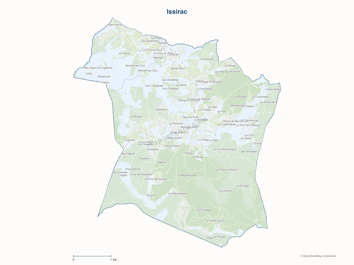 Carte de Issirac à personnaliser