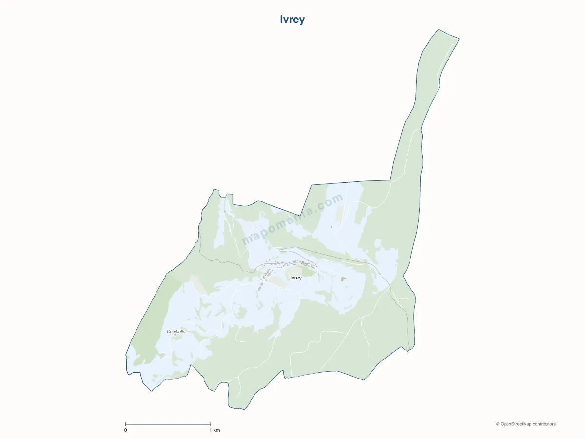 Carte de Ivrey à personnaliser