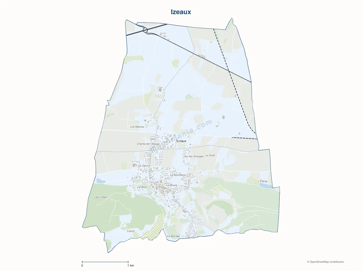 Carte de Izeaux à personnaliser