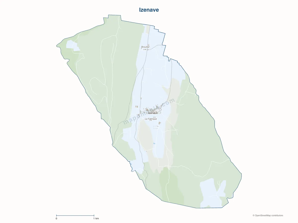 Carte de Izenave à personnaliser