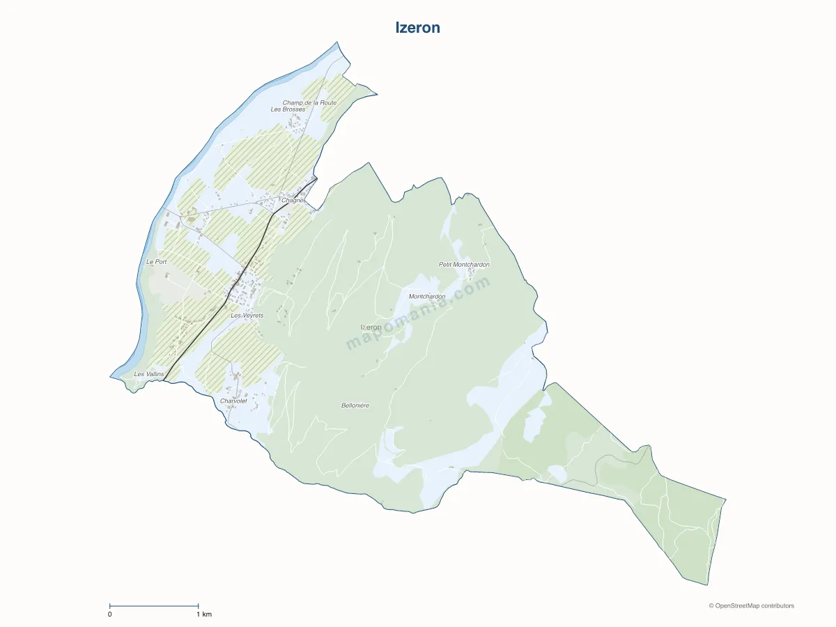 Carte de Izeron à personnaliser