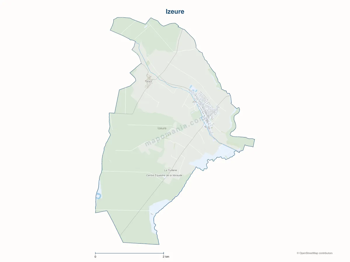 Carte de Izeure à personnaliser