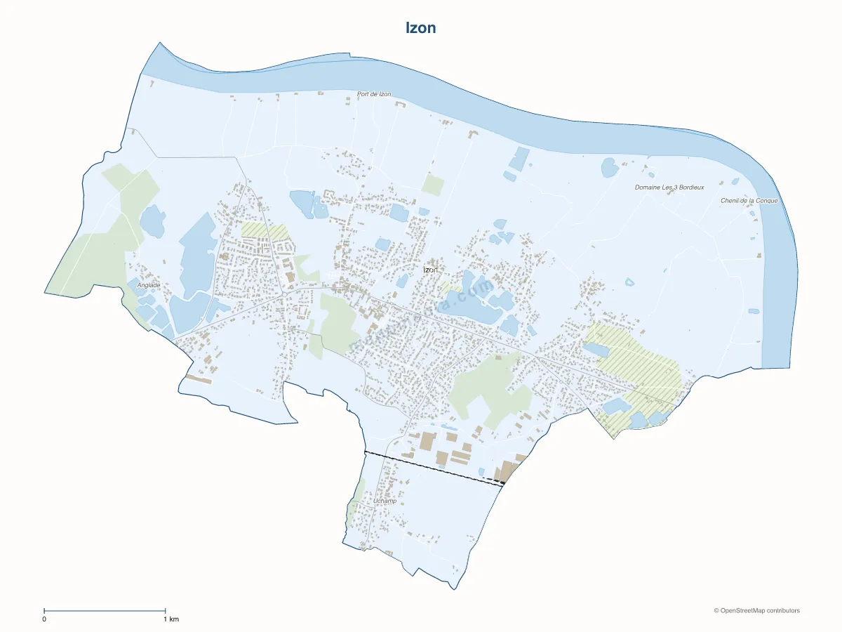 Carte de Izon à personnaliser