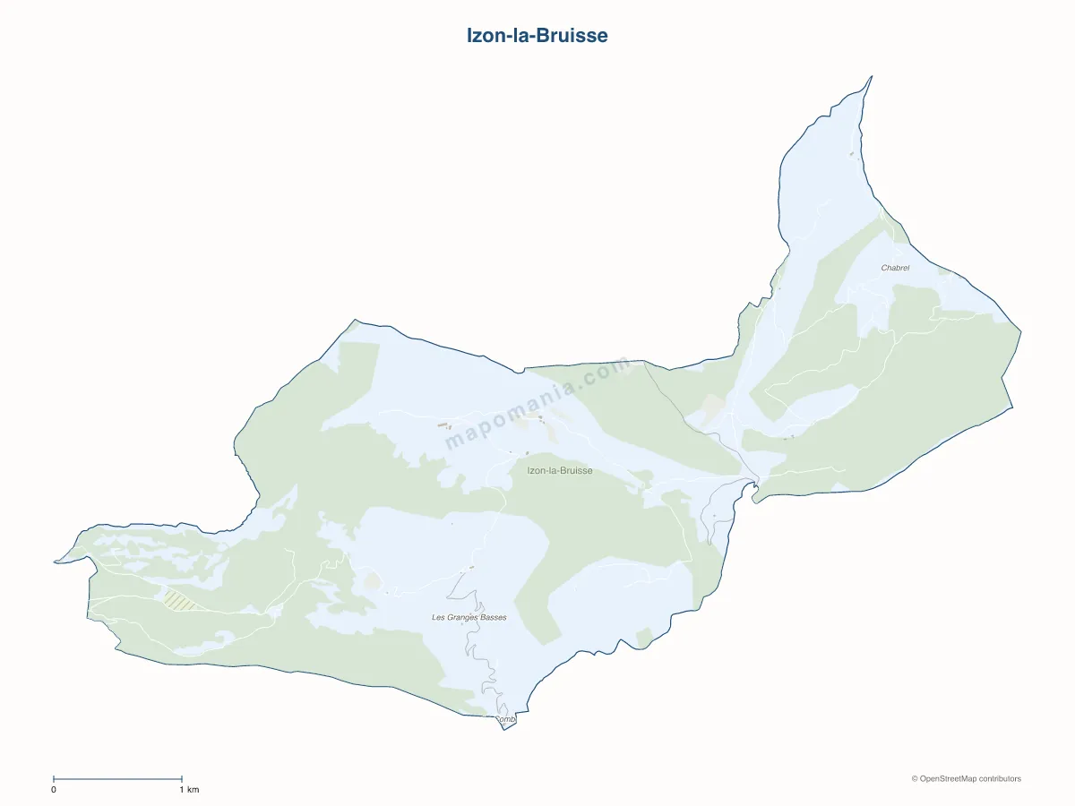 Carte de Izon-la-Bruisse à personnaliser