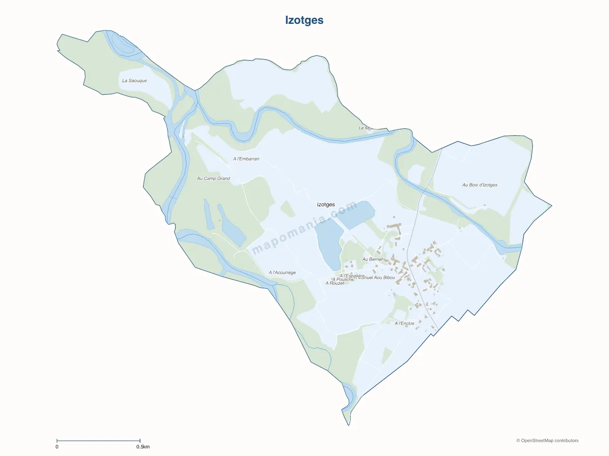 Carte de Izotges à personnaliser