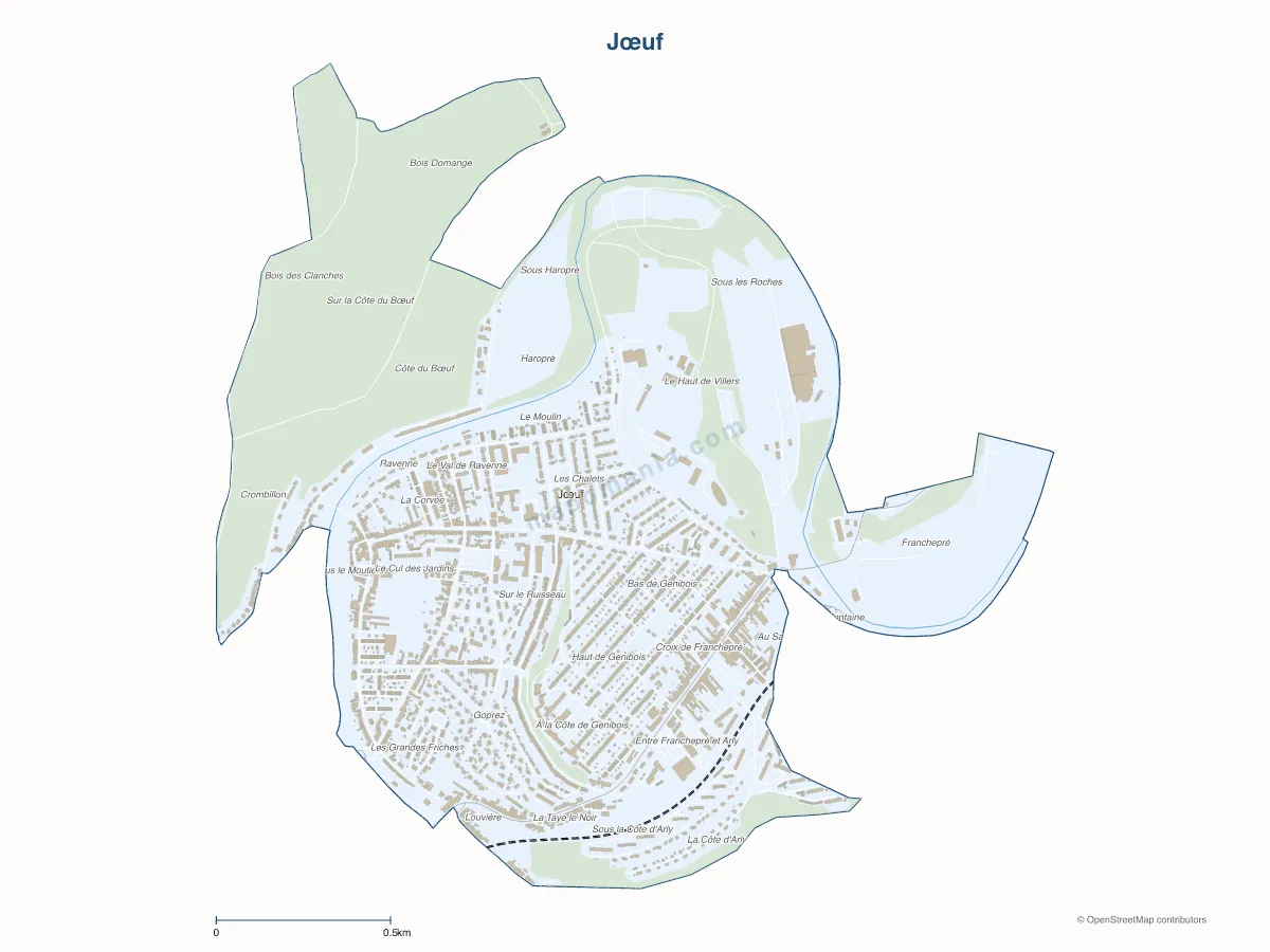 Carte de Jœuf à personnaliser