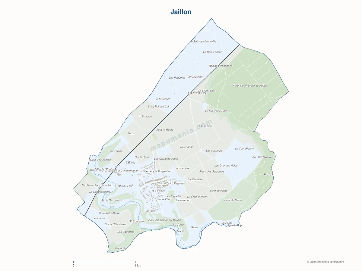 Carte de Jaillon à personnaliser